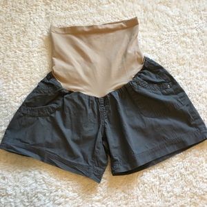 Dark gray maternity shorts